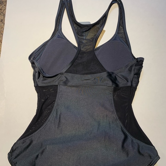 Moontide metallic grey sporty mesh sides swimsuit - Picture 6 of 15
